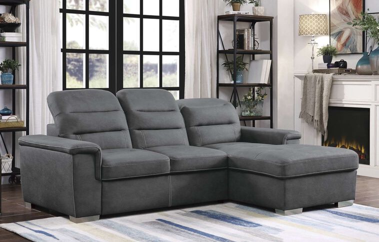 Homelegance Alfio Sectional with pullout bed and hidden storage image number 0