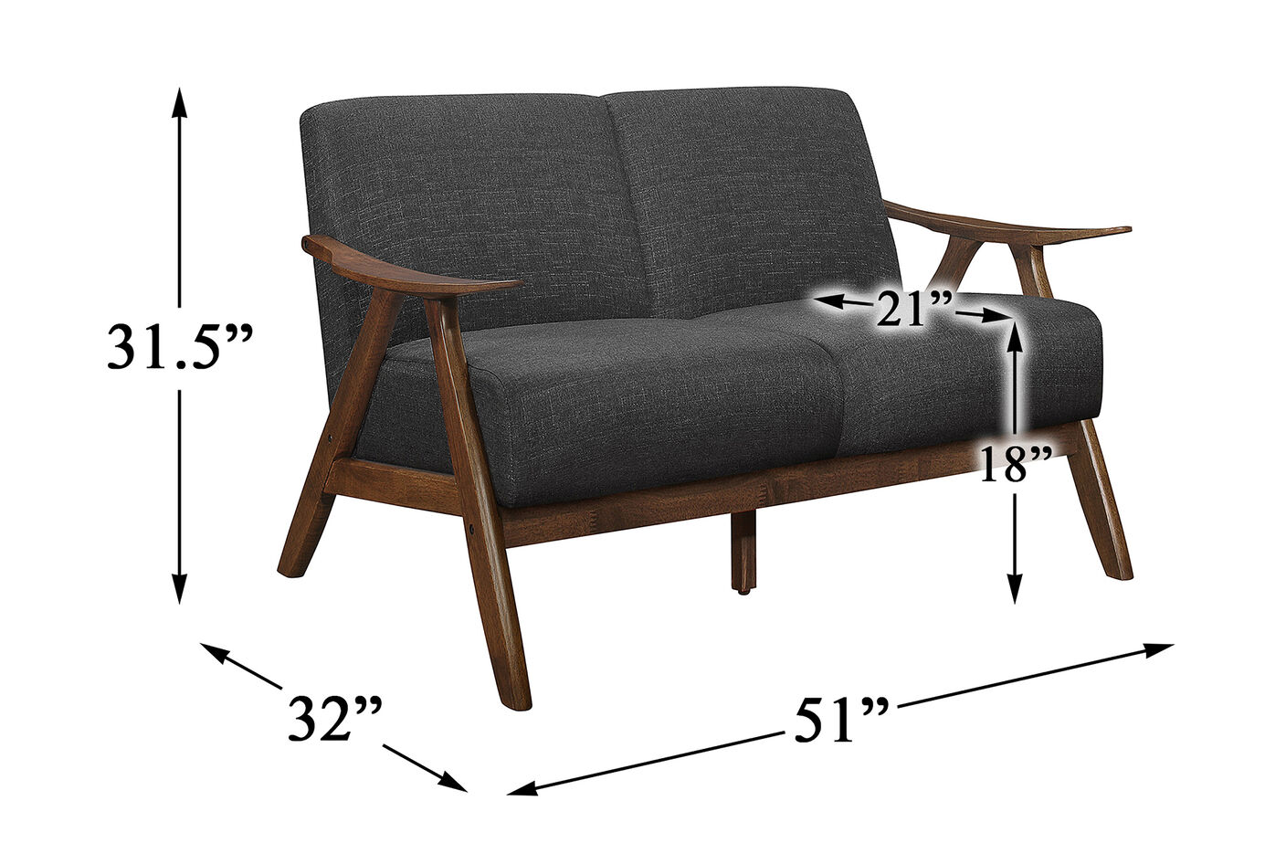 Homelegance Damala Loveseat image number 1