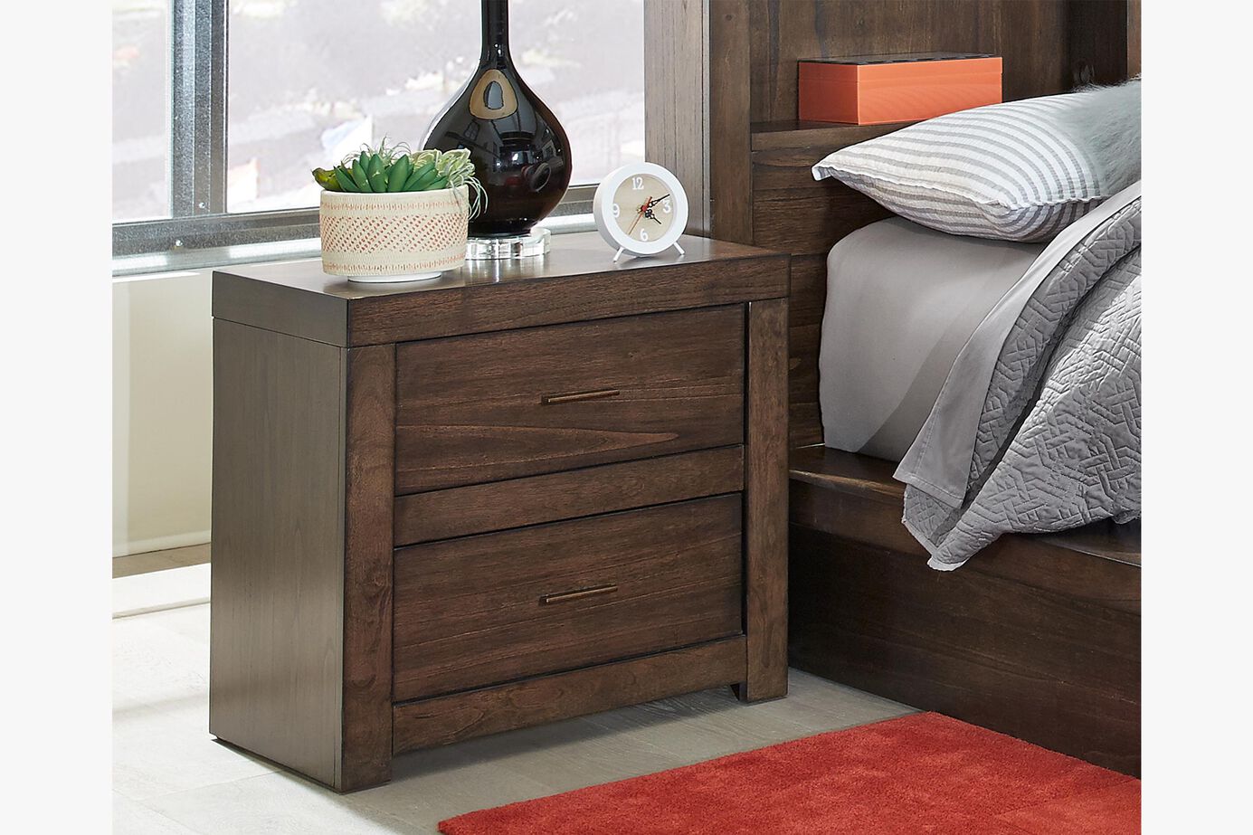 Aspen Home Modern Loft 2 Drawer NightStand image number 0