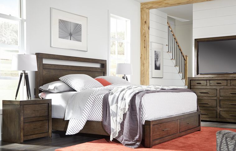 Aspen Home Modern Loft Panel Bed with Storage image number 0