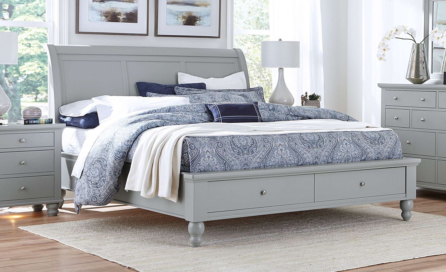 Aspen Home Cambridge Sleigh Bed with Storage image number 0