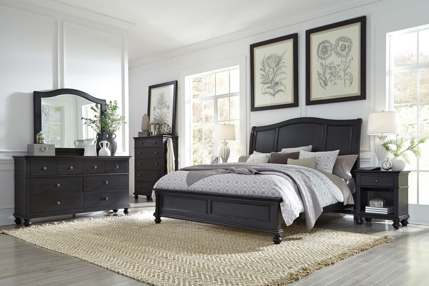Aspen Home Oxford Sleigh Bed image number 1