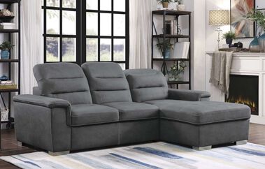 Homelegance Alfio Sectional with pullout bed and hidden storage