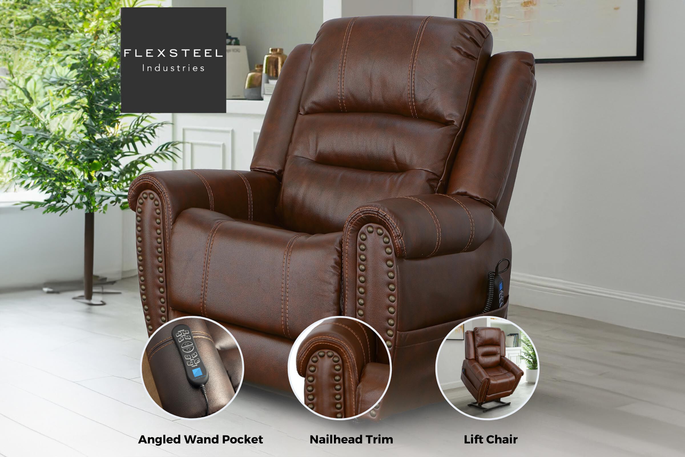 Flexsteel Latitudes Oscar Power Lift Recliner with Power Headrest