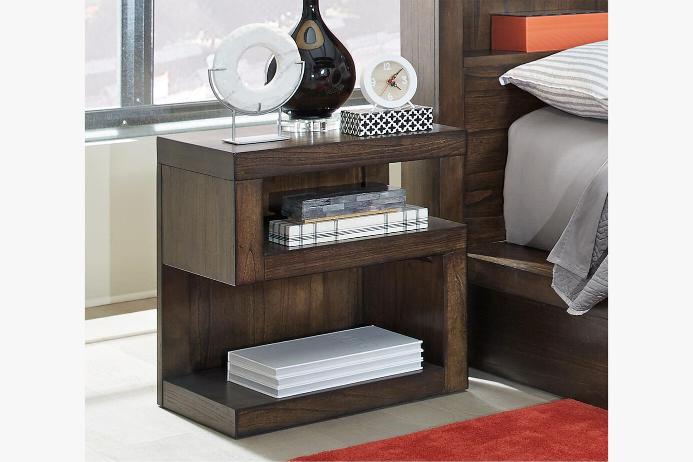 Aspen Home Modern Loft S-Shaped Nightstand image number 0