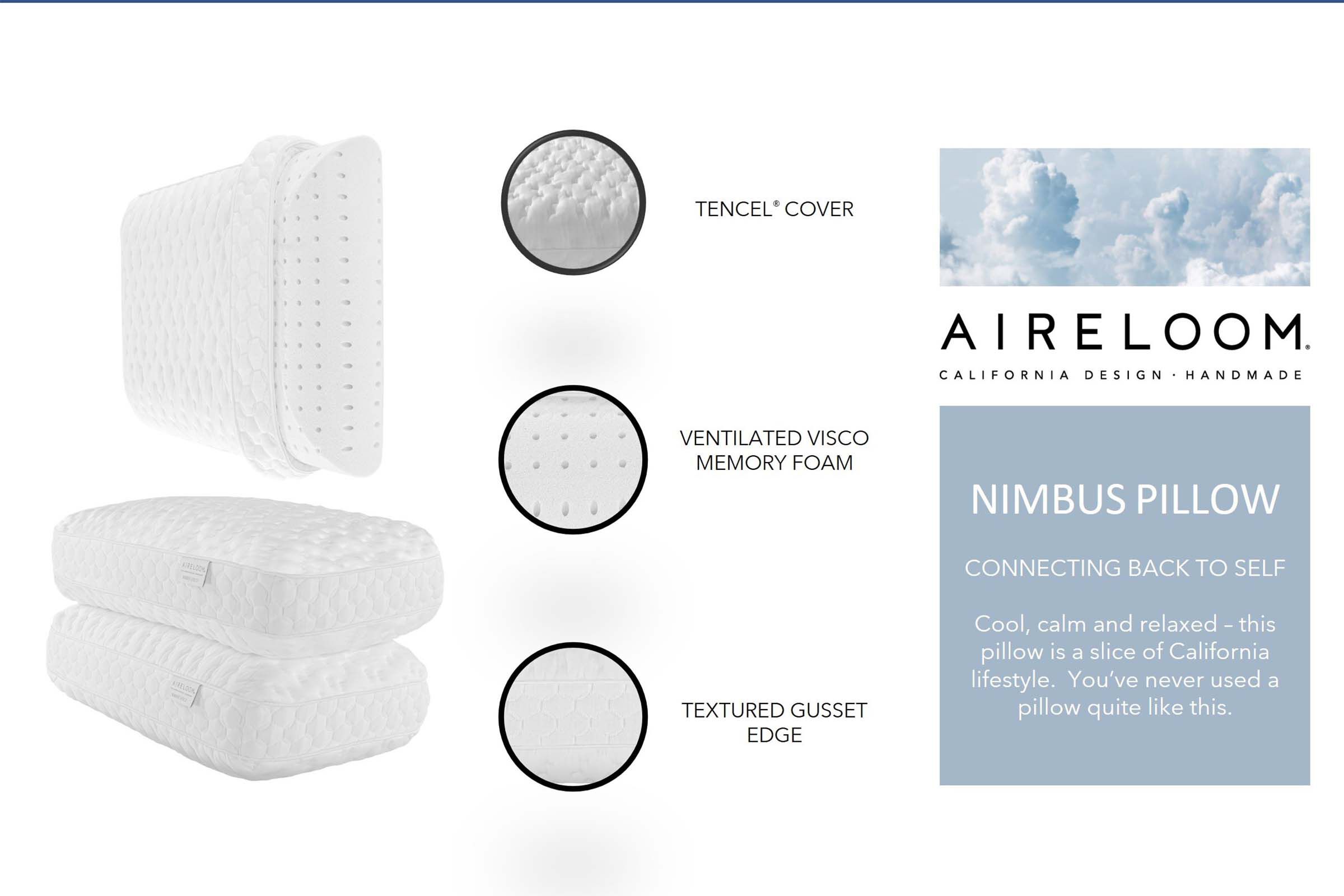 Aireloom Nimbus Visco Pillow High for USD 199.99