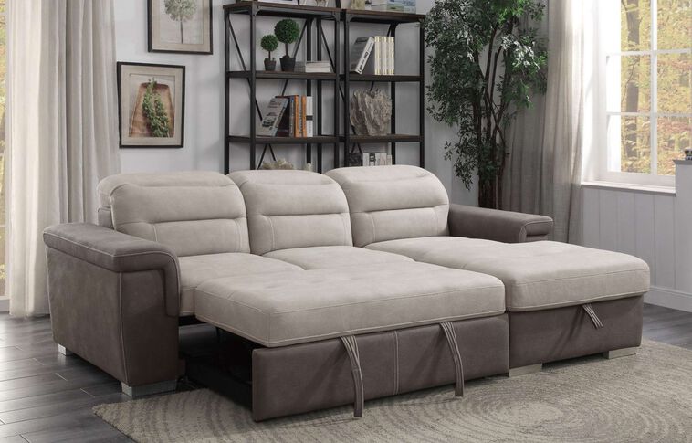 Homelegance Alfio Sectional with pullout bed and hidden storage image number null