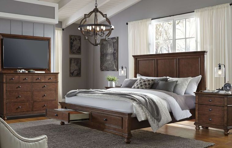 Aspen Home Oxford Panel Bed with Storage image number 0