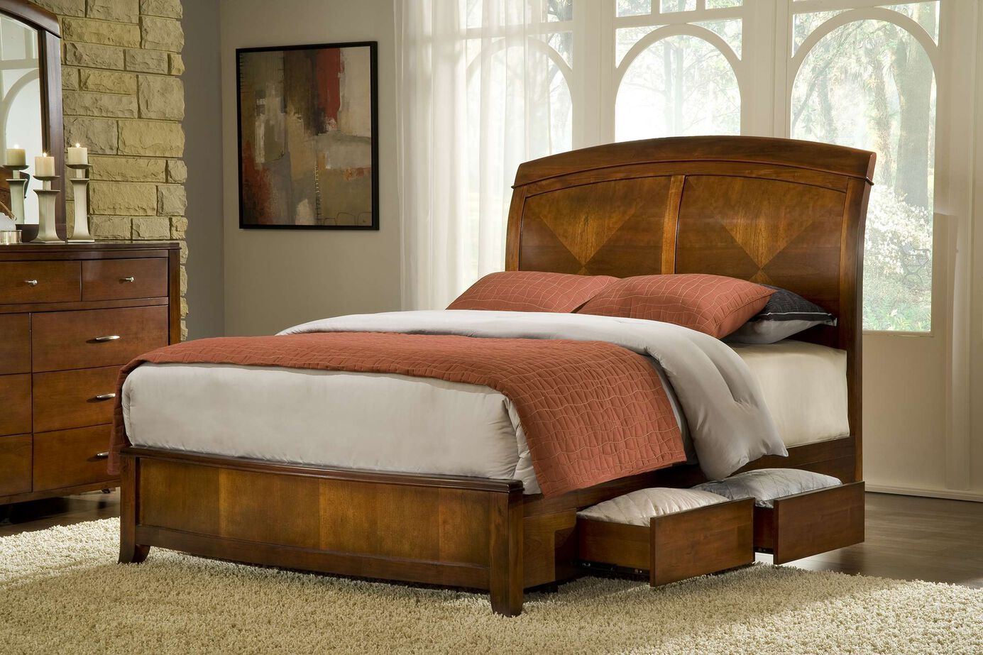 Modus Brighton Sleigh Storage Bed Complete image number 1
