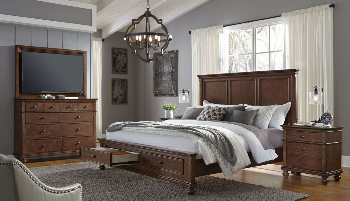 Aspen Home Oxford Panel Bed with Storage image number 0