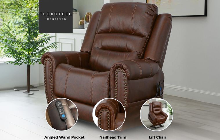 Flexsteel Latitudes Oscar Power Lift Recliner with Power Headrest and Lumbar image number 2