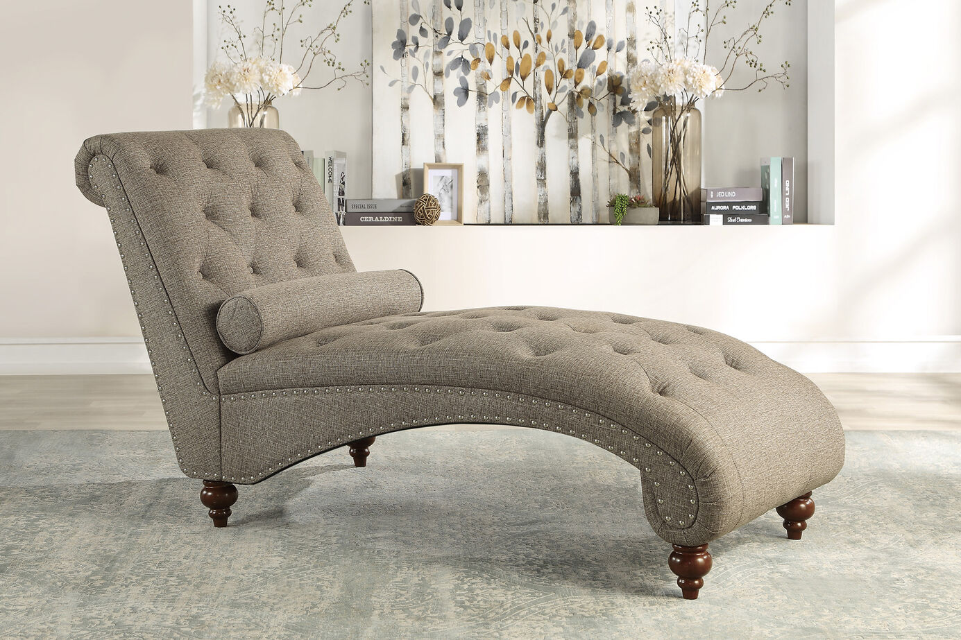 Homelegance Bonne Chaise w/ Bolster pillow image number 0