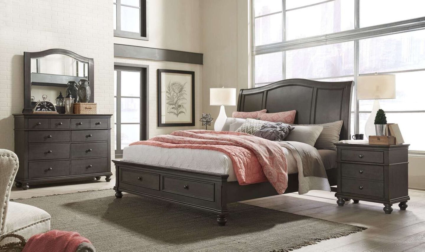 Aspen Home Oxford Sleigh Bed with Storage image number 0