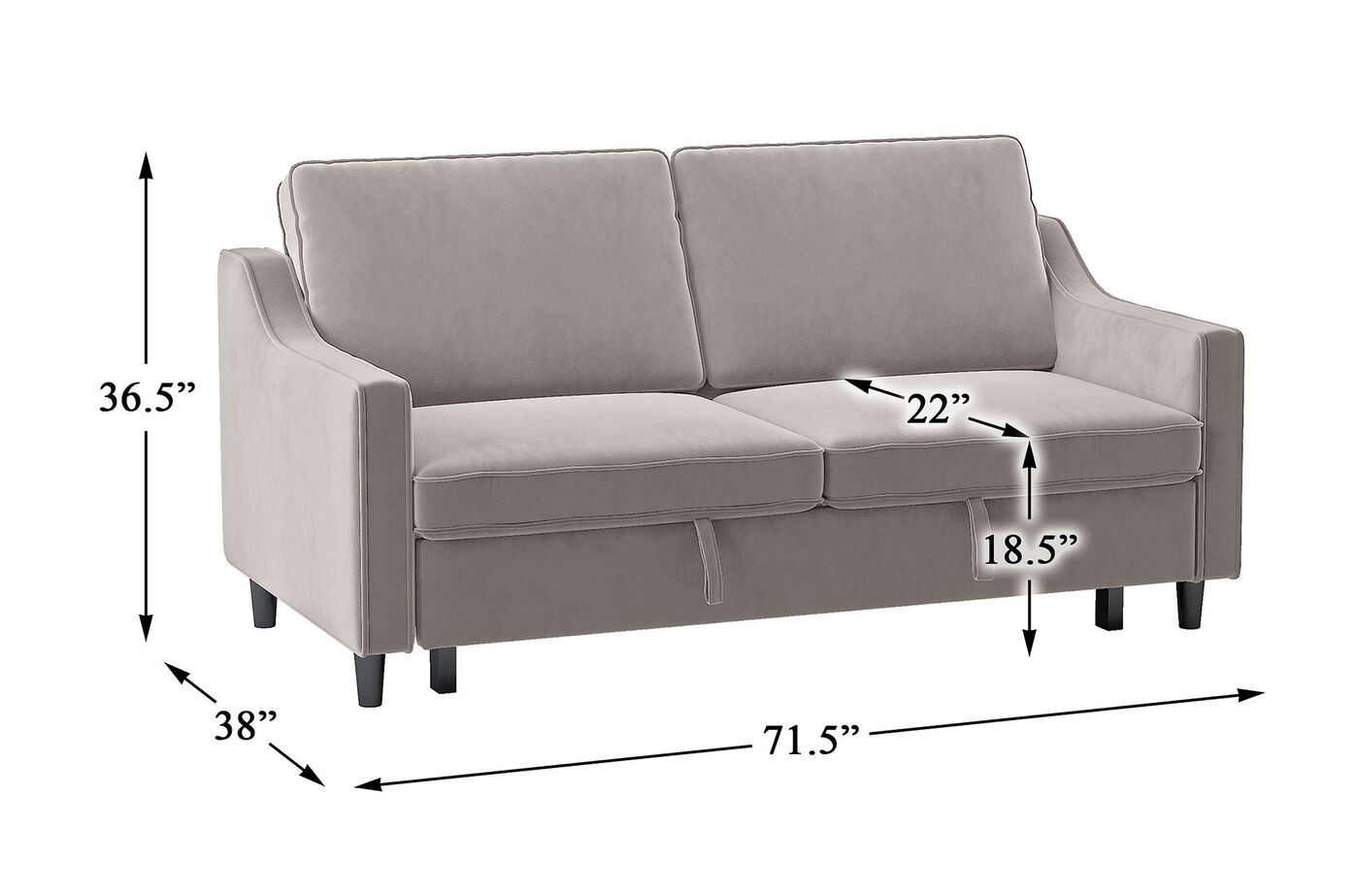 Homelegance Adelia Convertible Studio Sofa with pull-Out bed image number 3