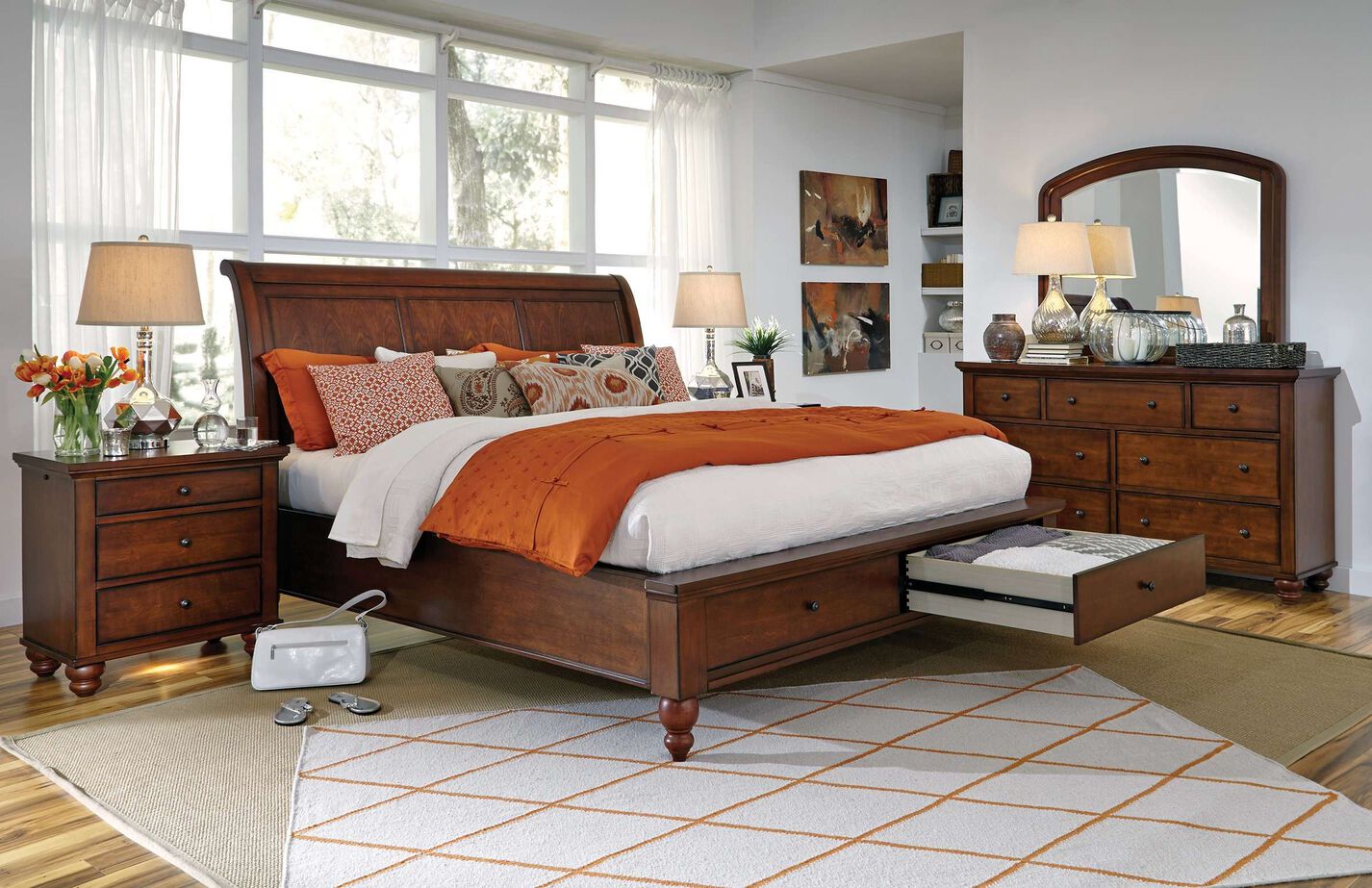 Aspen Home Cambridge Sleigh Bed with Storage image number 1