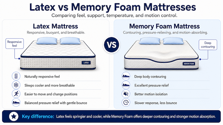 Latex vs. Memory Foam Mattresses: Which Should You Choose?