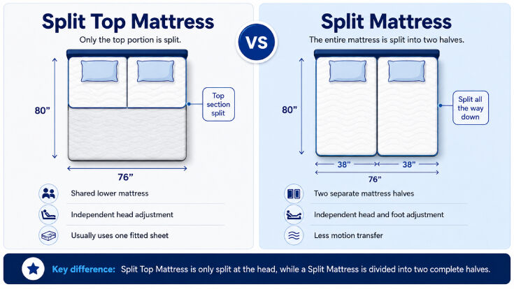 Split vs Split Top King Mattresses Comparison
