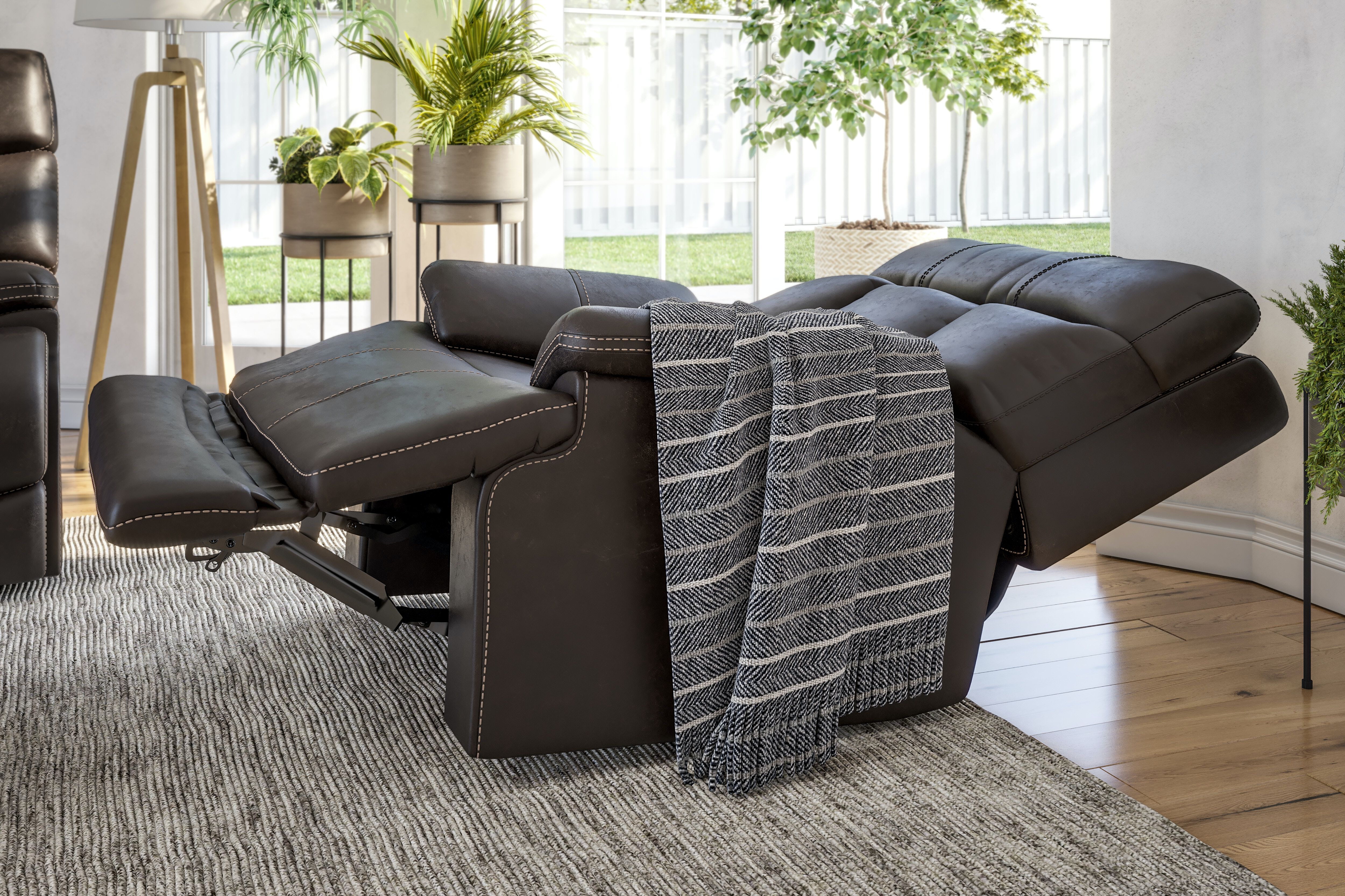 Flexsteel clive leather power recliner with power headrest on sale