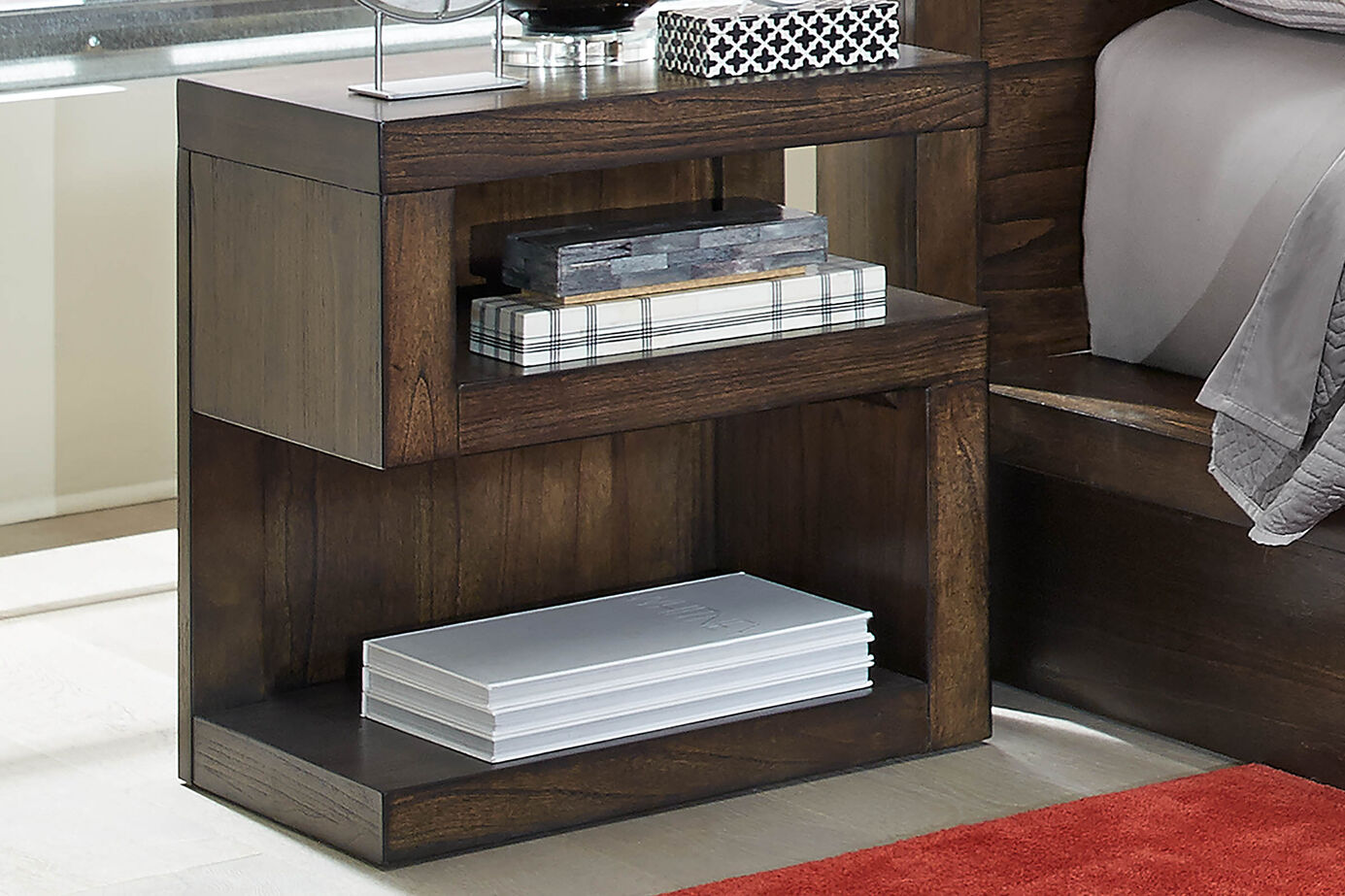 Aspen Home Modern Loft S-Shaped Nightstand image number 0