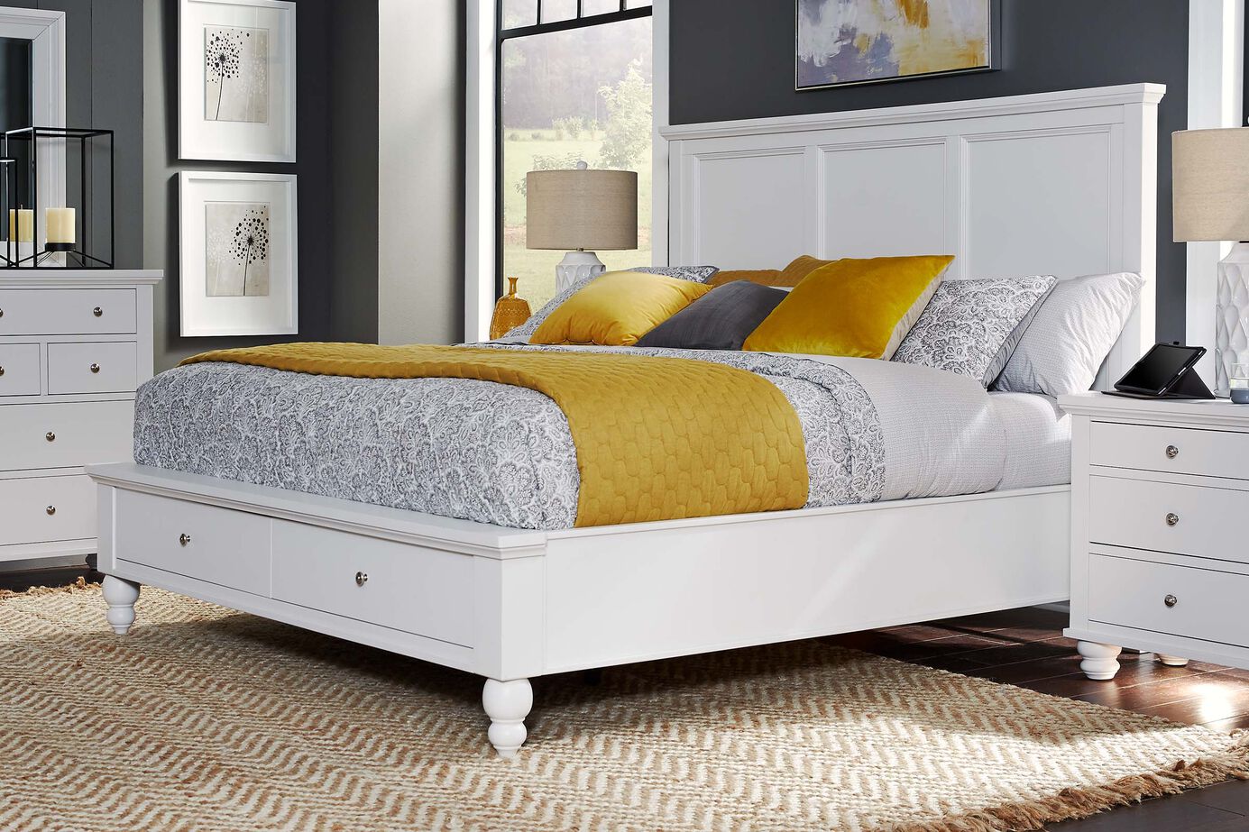 Aspen Home Cambridge Framed Panel Bed with Storage image number 0