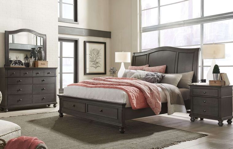 Aspen Home Oxford Sleigh Bed with Storage image number 0
