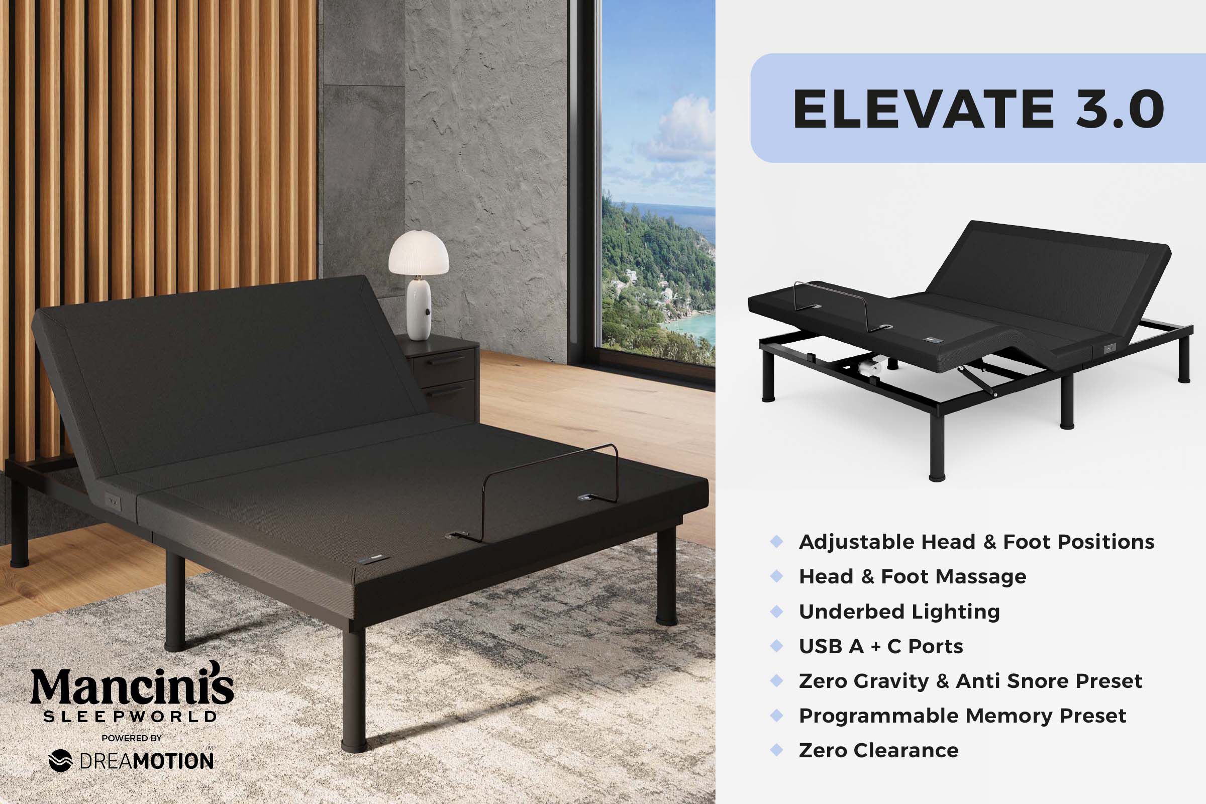 Sleep Partner ZZZ Elevate 3.0 Adjustable Base for USD 1099.99