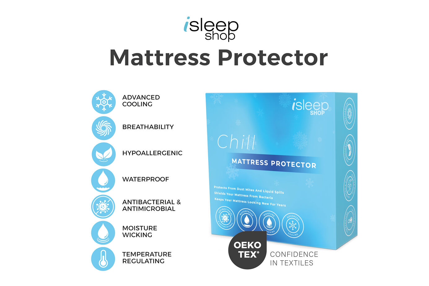 iSleep Shop Chill Cooling Mattress Protector image number 1