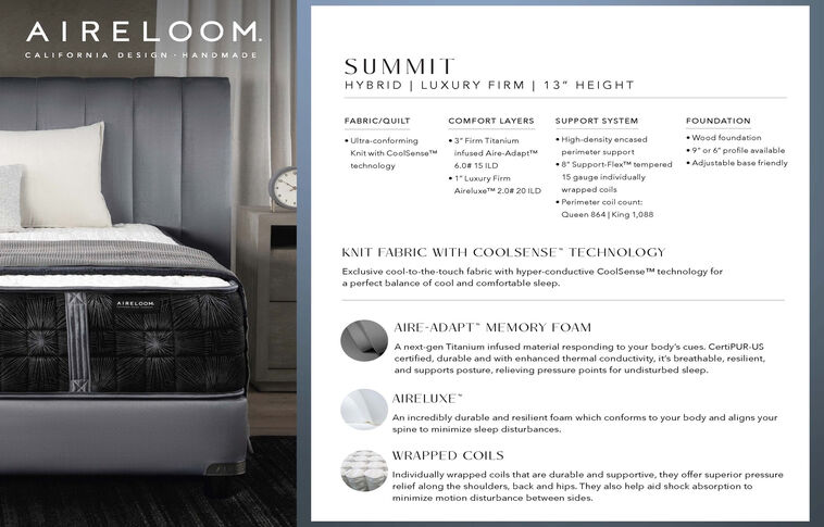 Aireloom Pinnacle Summit Luxury Firm Mattress 13" image number 1