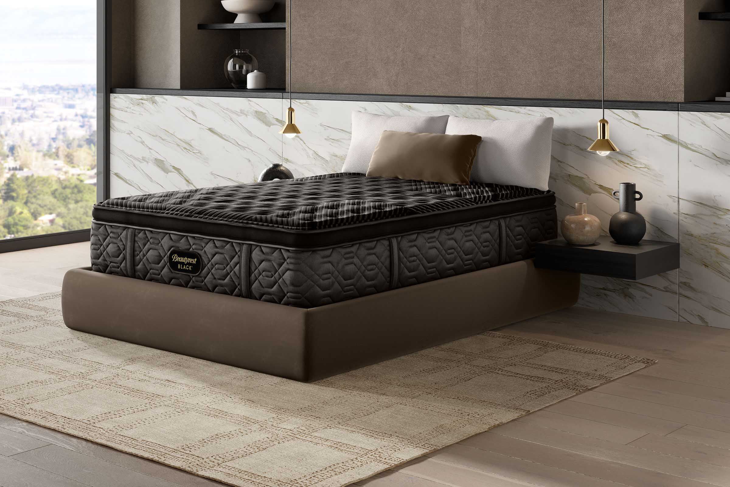 Simmons beautyrest black natasha plush pillow top reviews on sale