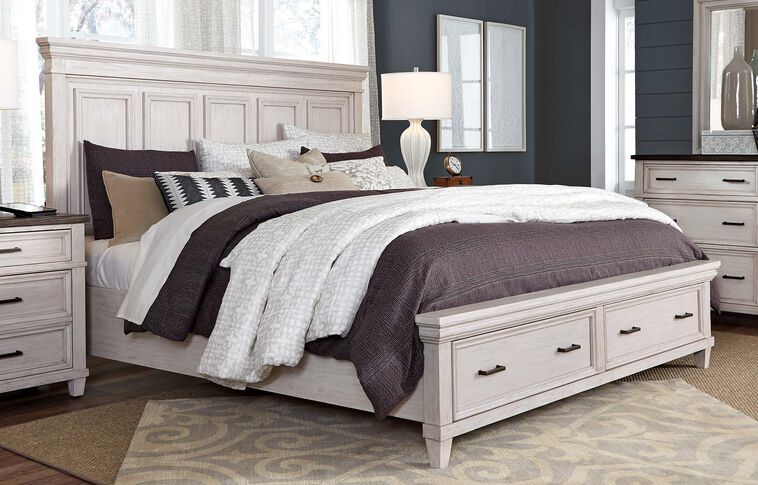 Aspen Home Caraway Panel Bed Complete with Storage image number 0
