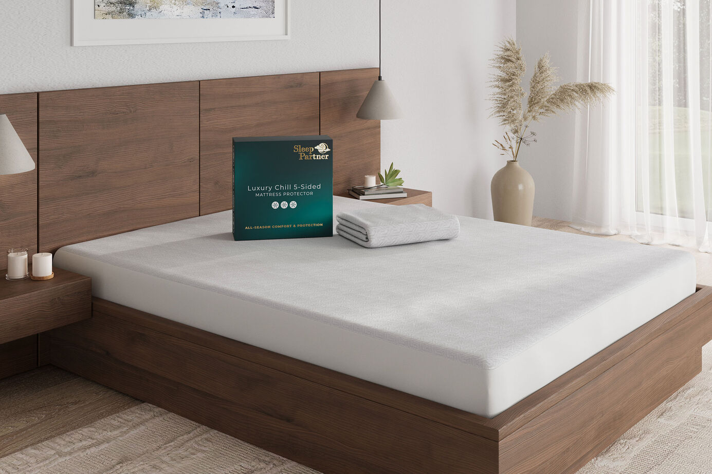 Sleep Partner ZZZ Luxury Chill 5-Sided Mattress Protector image number 0