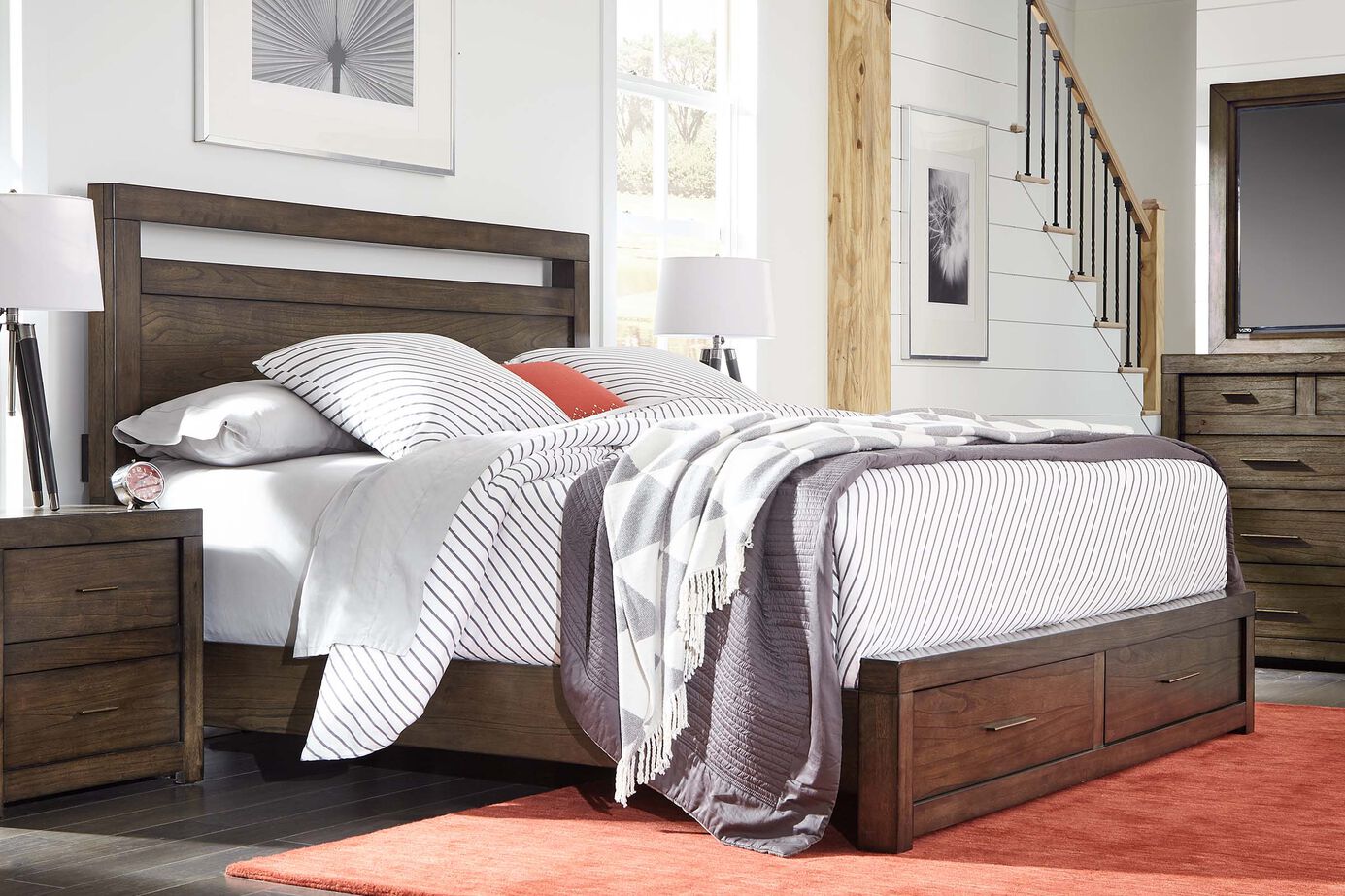 Aspen Home Modern Loft Panel Bed with Storage image number 0