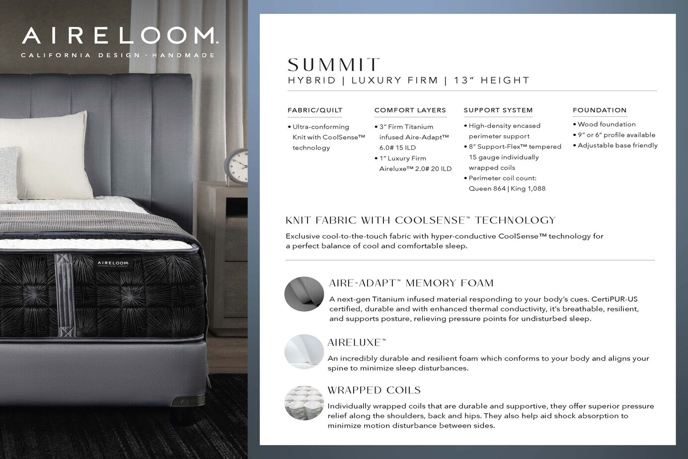 Aireloom Pinnacle Summit Luxury Firm Mattress 13" image number 1