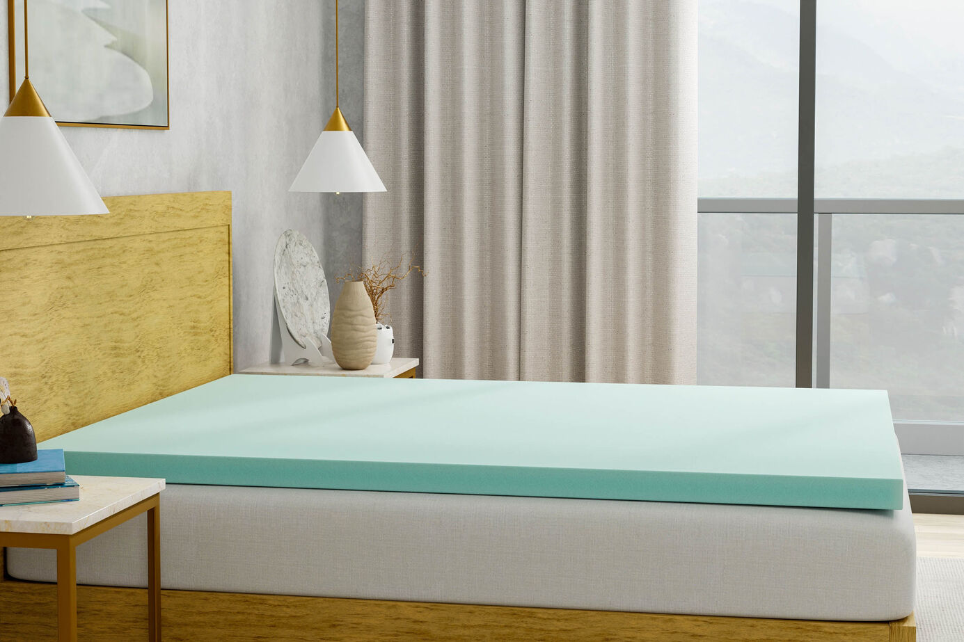 BED-TECH 3 Inch Gel Memory Foam Topper image number 2