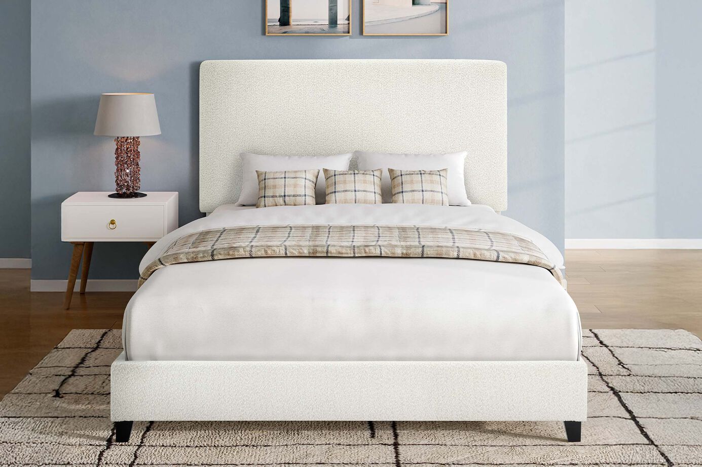 Legends Home Bridger Panel Boucle Bed Complete image number 1