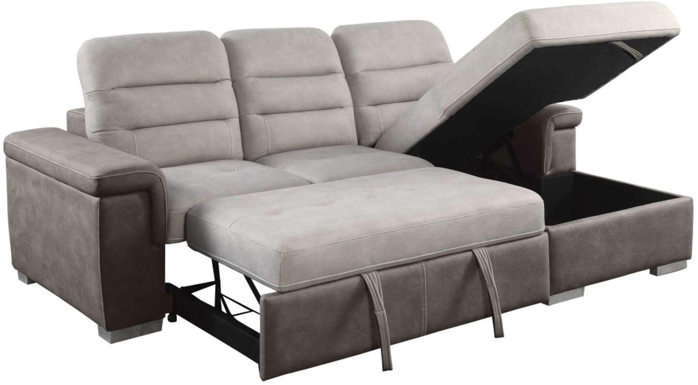 Homelegance Alfio Sectional with pullout bed and hidden storage image number 4