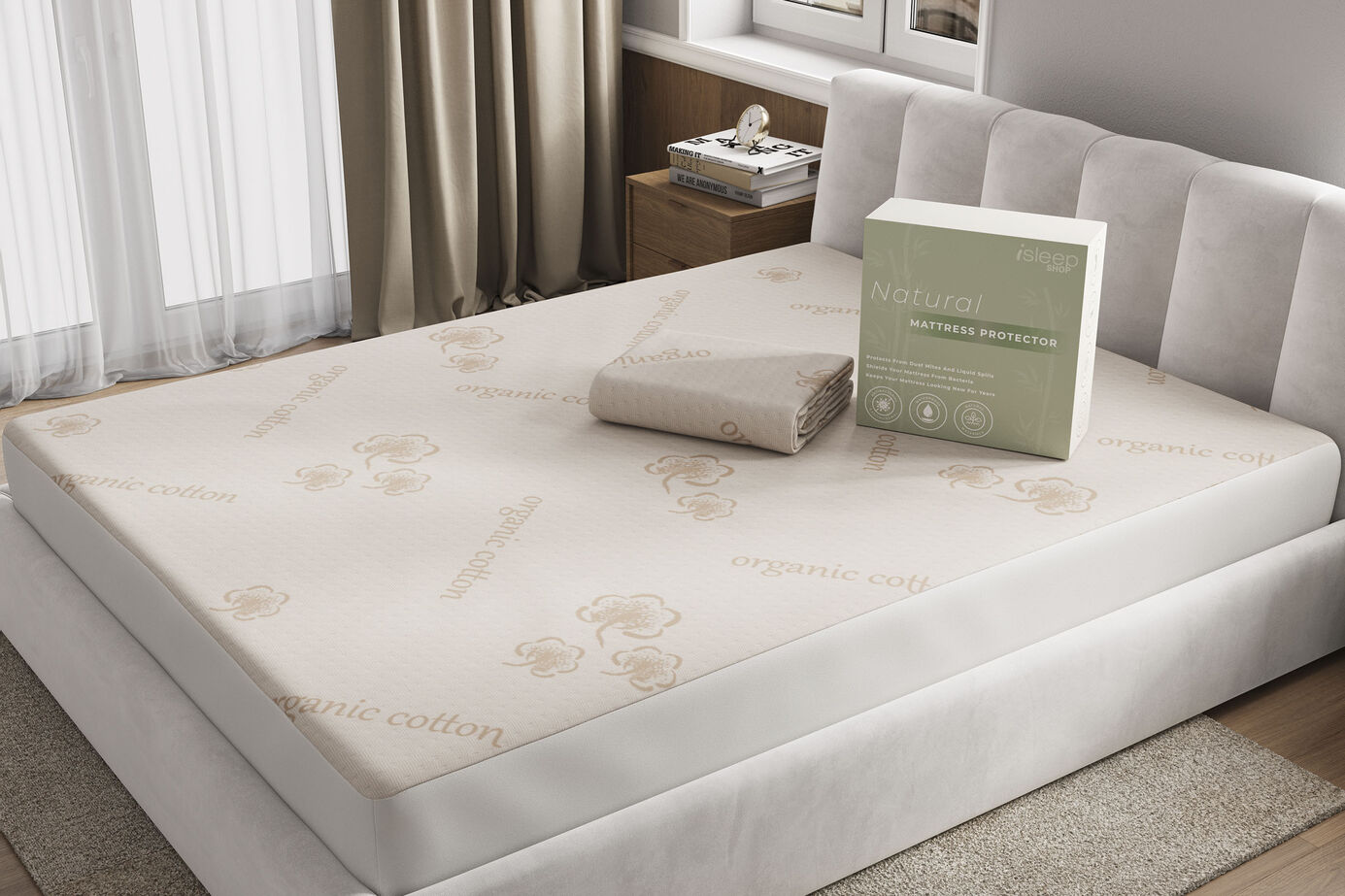 iSleep Shop Natural Mattress Protector image number 3