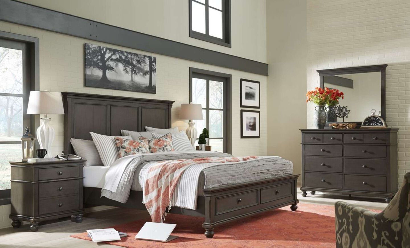 Aspen Home Oxford Panel Bed with Storage image number 0