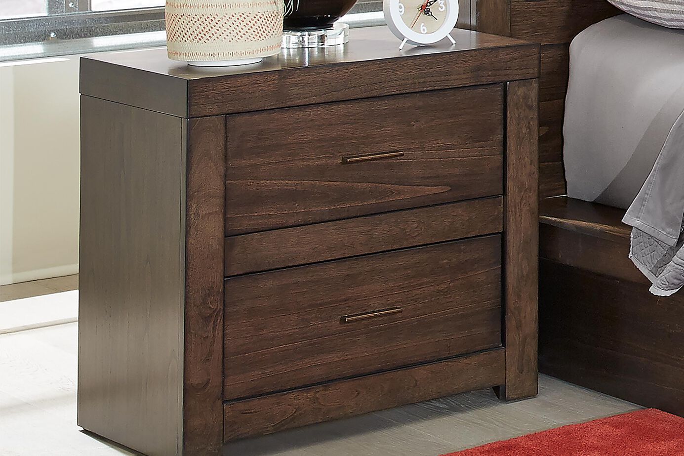 Aspen Home Modern Loft 2 Drawer Nightstand w/Power image number 0