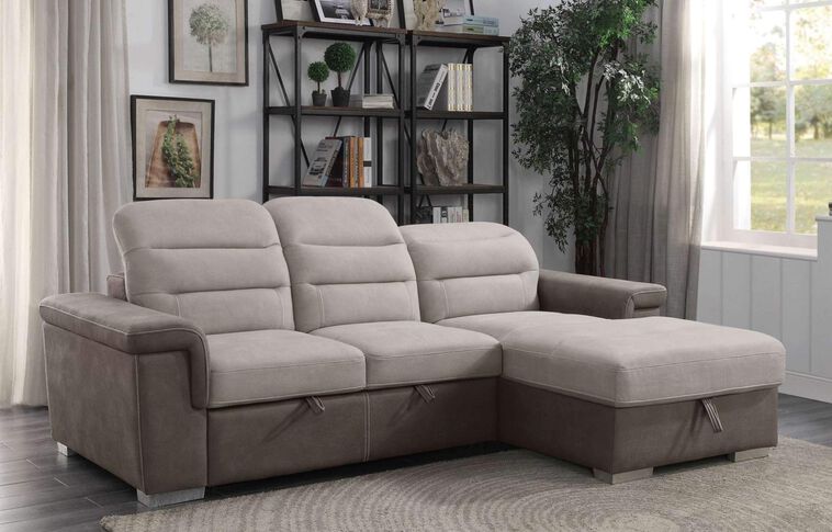 Homelegance Alfio Sectional with pullout bed and hidden storage image number 0