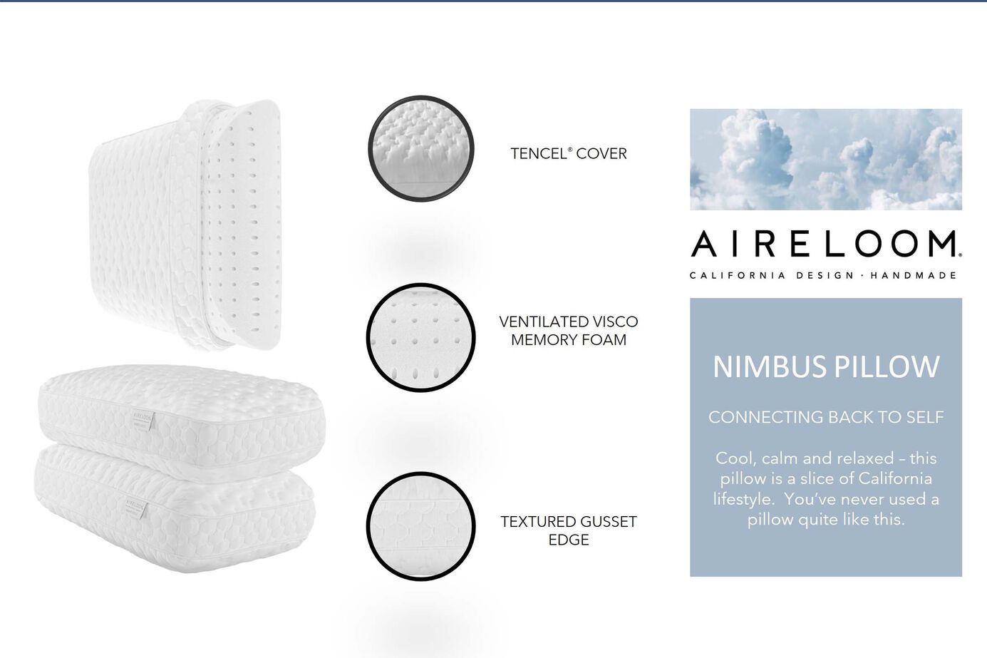 Aireloom Nimbus Visco Pillow Low image number 1