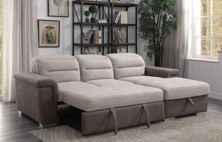 Homelegance Alfio Sectional with pullout bed and hidden storage image number 2