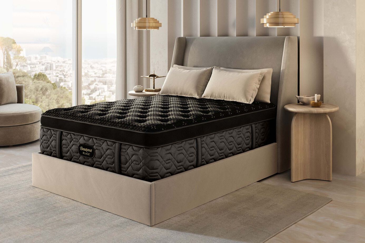 Beautyrest Black Series Four Plush Pillow Top Mattress 17.25" image number 0