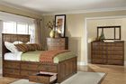 Intercon Oak Park Panel Bed with 12 Drawer Storage image number