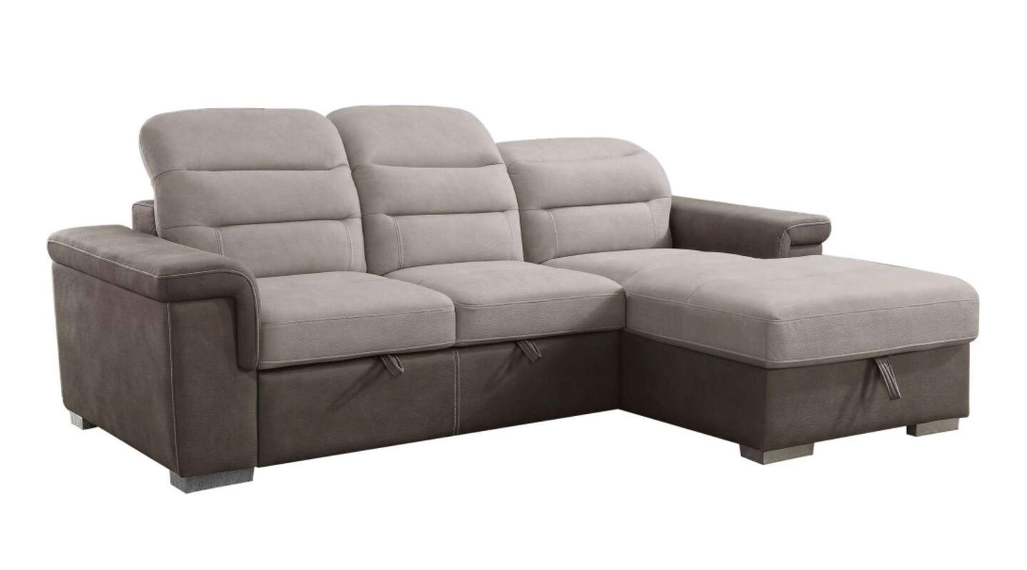Homelegance Alfio Sectional with pullout bed and hidden storage image number 3