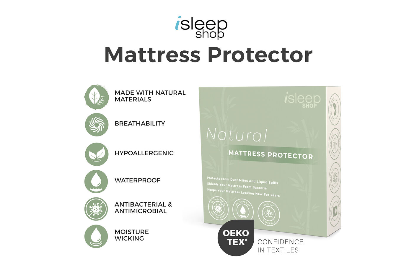 iSleep Shop Natural Mattress Protector image number 1