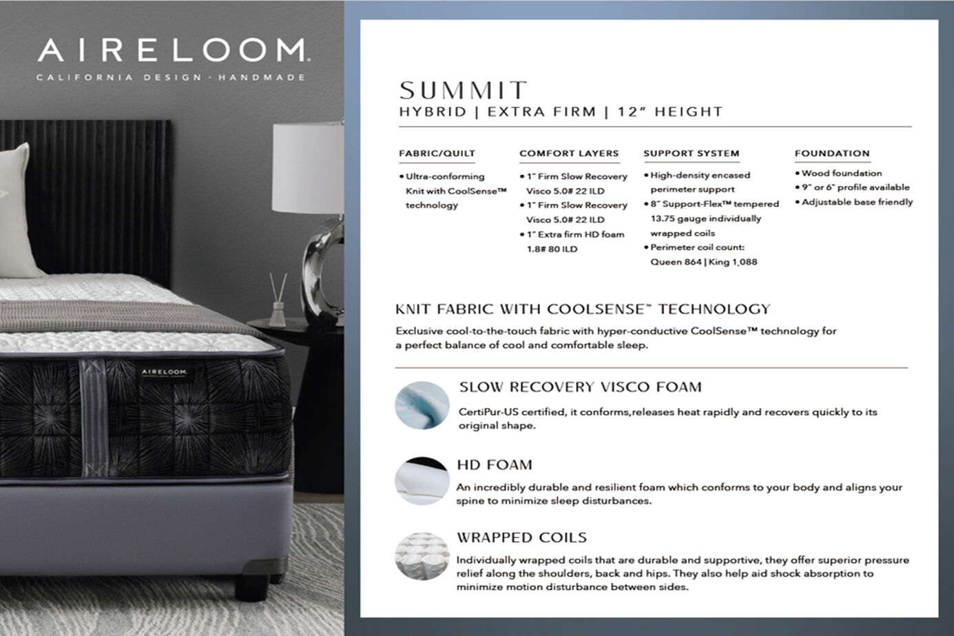 Aireloom Pinnacle Summit Extra Firm Mattress 12" image number 1