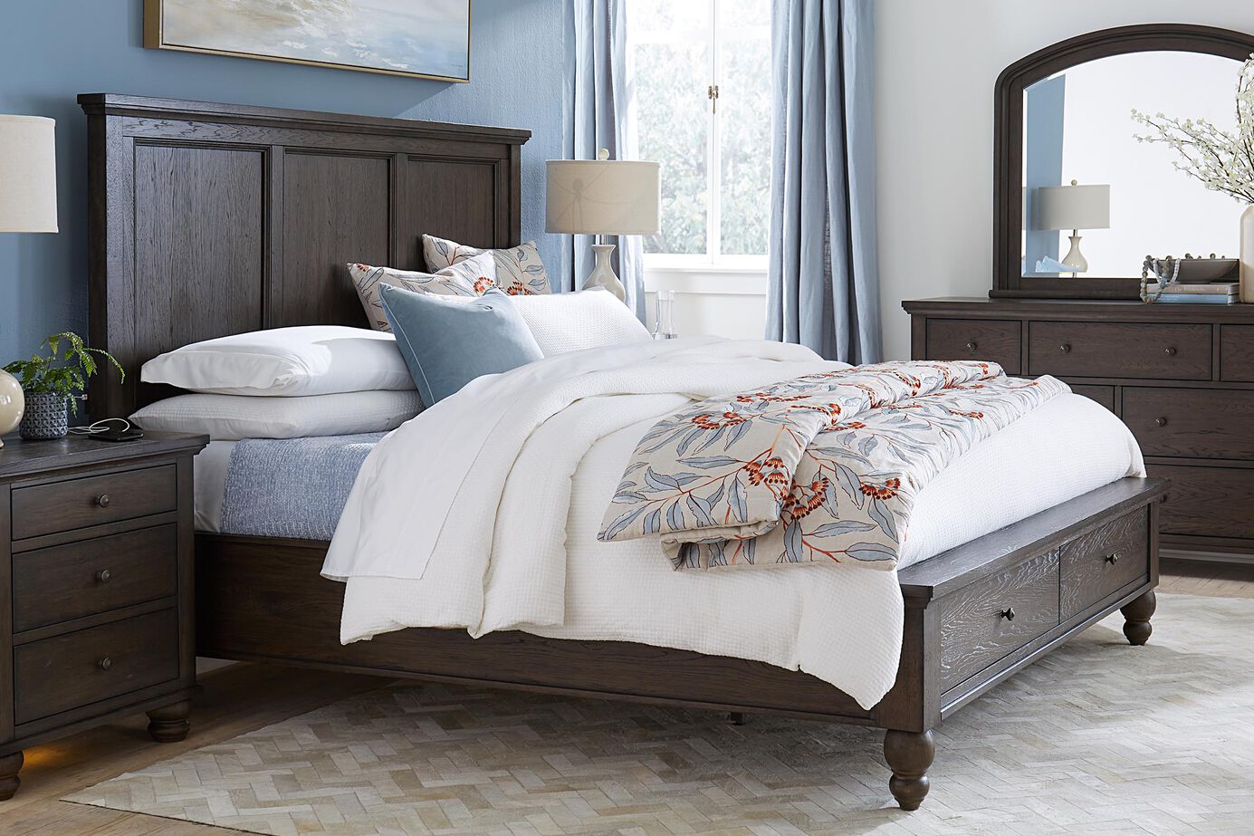 Aspen Home Cambridge Framed Panel Bed with Storage image number 0