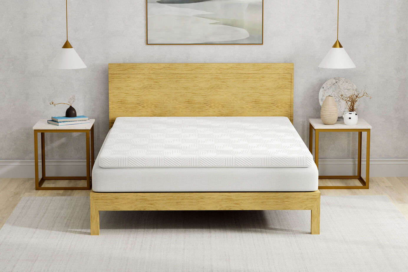 BED-TECH 3 Inch Gel Memory Foam Topper with Cover image number 0
