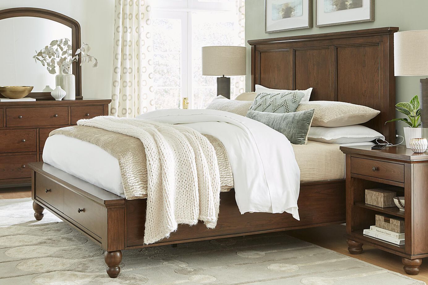 Aspen Home Cambridge Framed Panel Bed with Storage image number 0